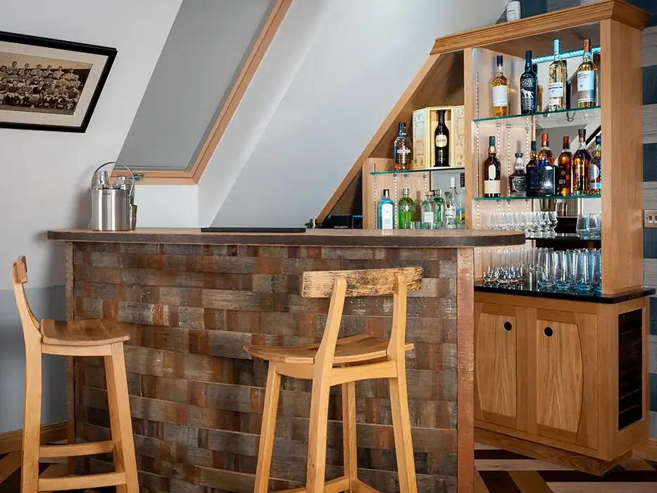 hand crafted home cinema bar