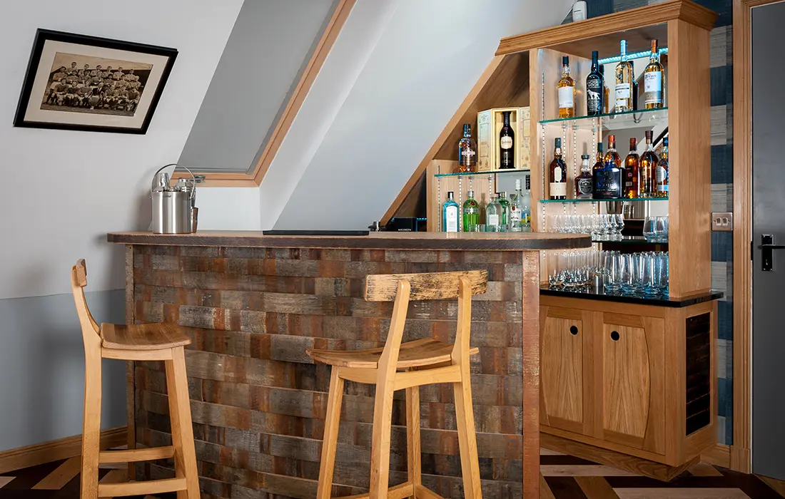 hand crafted home cinema bar